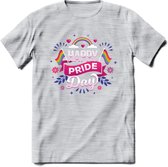 Pride Day | Pride T-Shirt | Grappig LHBTIQ+ / LGBTQ / Gay / Homo / Lesbi Cadeau Shirt | Dames - Heren - Unisex | Tshirt Kleding Kado | - Licht Grijs - Gemaleerd - S