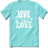 Love Is Love | Pride T-Shirt | Grappig LHBTIQ+ / LGBTQ / Gay / Homo / Lesbi Cadeau Shirt | Dames - Heren - Unisex | Tshirt Kleding Kado | - Licht Blauw - S