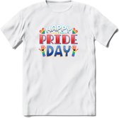 Pride Day | Pride T-Shirt | Grappig LHBTIQ+ / LGBTQ / Gay / Homo / Lesbi Cadeau Shirt | Dames - Heren - Unisex | Tshirt Kleding Kado | - Wit - L