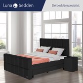 Luna Bedden - Boxspring Skye - 200x210 Compleet Zwart 12 Vakken Bed