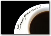 Dibond - Keuken - Koffie in zwart / wit - 100 x 150 cm