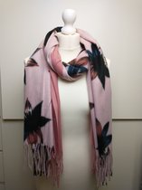 Lange warme dames sjaal Sterbloem roze