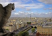 Dibond - Stad - Parijs in beige / bruin / blauw / zwart - 100 x 150 cm