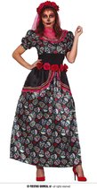 Guirca - Spaans & Mexicaans Kostuum - Catrina Day Of The Dead Inferi Mortalis - Vrouw - rood,zwart - Maat 42-44 - Halloween - Verkleedkleding