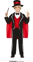 Guirca - Goochelaar Kostuum - Goochelaar Met De Beste Trucjes - Jongen - Rood, Zwart - 7 - 9 jaar - Carnavalskleding - Verkleedkleding