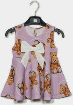 Baby jurk met beertjes en strik | lila | 68