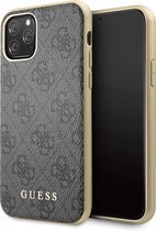 iPhone 11 Pro Backcase hoesje - Guess - Effen Grijs - Kunstleer