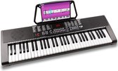Keyboard piano - 61 toetsen - MAX KB4 keyboard muziekinstrument met o.a. trainingsfunctie