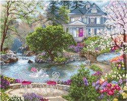 Luca-s borduurpakket Waterside Tea om te borduren B2381