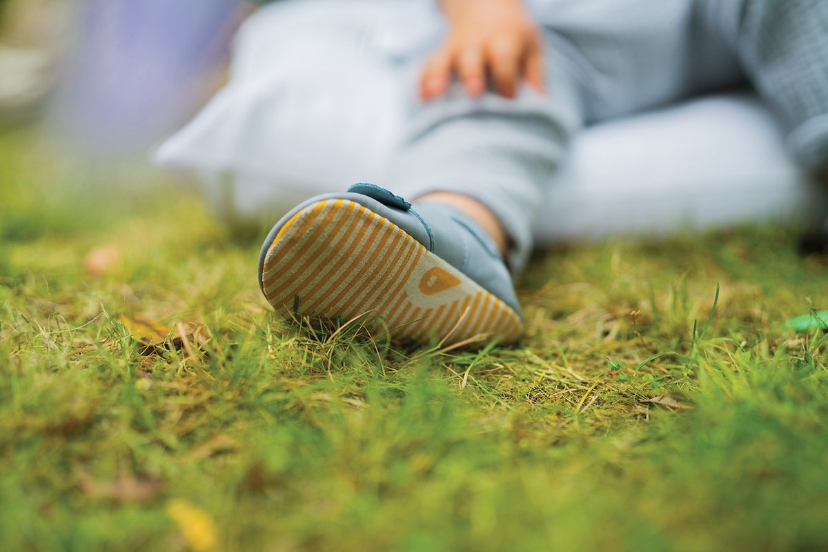 Chaussons Cuir Souple Bébé - Bobux Soft Soles - Koko Slate