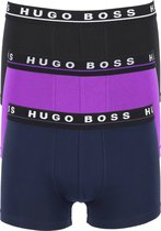 HUGO BOSS trunk (3-pack) - zwart - paars en navy blauw -  Maat: XL