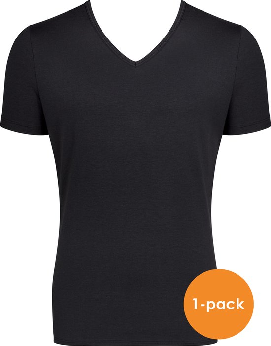 Sloggi Men GO Shirt V-Neck Slim Fit - heren T-shirt (1-pack) - zwart - Maat: S