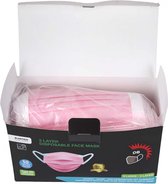 Mondmasker medisch/ surgical masks - roze - 10 stuks - elastiek - 3 laags - Mondkapjes