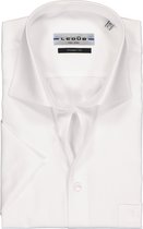 Ledub modern fit overhemd - korte mouw - wit twill - Strijkvrij - Boordmaat: 48