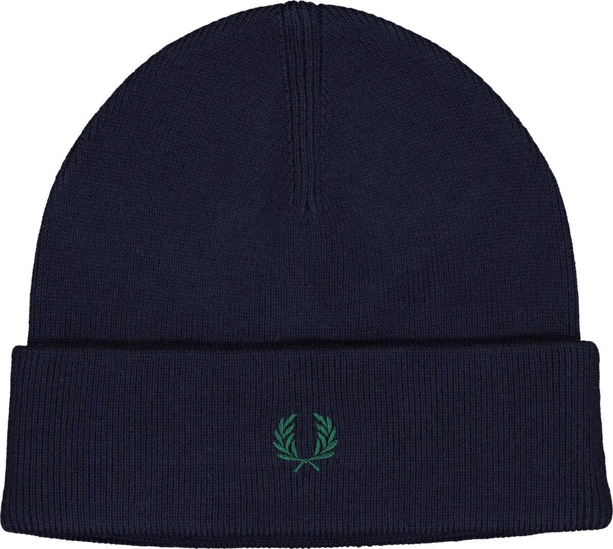 Fred Perry merino wol beanie muts - marine blauw