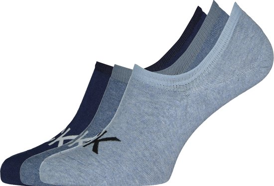 Chaussettes homme Calvin Klein Albert (3-pack) - chaussettes invisibles - trois nuances de bleu denim - Taille: 40-46