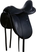 selle de dressage 17,5 pouces cuir noir avec arçon amovible, siège extra profond