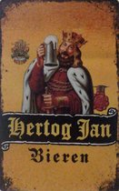 Hertog Jan Wandbord - Reclamebord - Poster - Mancave Decoratie - Tinnen / Metalen Bordje - 30x20cm - Met Ophangplakkers