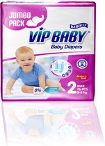 Bebiko VIP Baby Mini Jumbo Pack Active & Soft Pampers Luiers - Maat 2 (3-6 kg) - 154 stuks (2 x 76)