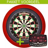 Elite + Winmau Pro SFB + Dartbordverlichting Basic (Rood)