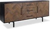 Icon Living - Hub 200 - Dressoir - Wood - Black / Natural - Visgraat