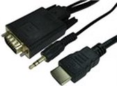 1M HDMI - VGA  AUDIO CAB GOLD PLATED