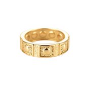 Seven Suns Design Ring - Massieve Ring - Maat 17 - Goud Verguld 14K - Dottilove