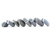 Dibond - Zen - Steen / stenen in wit / beige / bruin - 100 x 150 cm
