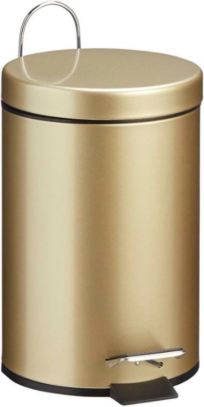 Oneiro's Luxe pedaalemmer goud - 3 L – Ø 16.8 cm x H 25 cm - badkamer – toilet – slaapkamer- keuken - woonaccessoires