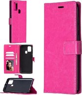 LuxeBass Hoesje geschikt voor Samsung Galaxy A21S Hoesje - Bookcase Roze - telefoonhoes - gsm hoes - telefoonhoesjes