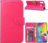 LuxeBass Hoesje geschikt voor Samsung Galaxy M20 Power - Bookcase Roze - portemonnee hoesje - telefoonhoes - gsm hoes - telefoonhoesjes