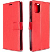 Hoesje geschikt voor Samsung Galaxy M12 hoesje bookcase Rood van LuxeBass - telefoonhoes - gsm hoes - telefoonhoesjes