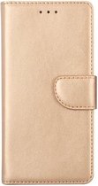 LuxeBass Hoesje geschikt voor LG Q60 - Bookcase Goud - portemonee hoesje - telefoonhoes - gsm hoes - telefoonhoesjes