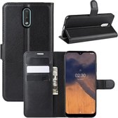 LuxeBass Hoesje geschikt voor Nokia 2.3 hoesje book case zwart - telefoonhoes - gsm hoes - telefoonhoesjes
