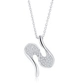 Yolora Elegance ketting met Hanger en Kalpa Camaka kristallen - Zilverkleurig - 18K Witgoud Verguld - Vrouwen Collier Zilver - Halsketting - Sieraden - Luxe Giftbox - Geschenkdoos - Cadeau do