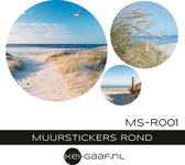 _Muurstickers – rond -  zee - duinen - set 3 stuks - zelfklevend - groot - makkelijk plakken - top kwaliteit –trendy – hip – muurcirkel – afm. 75 cm - 50 cm – 30 cm