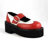 Demonia Spade-118 US7 - Mt. 37 Rood/Wit Lolita