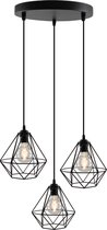 Olucia Jochem - Industriële Hanglamp - 3L - Aluminium - Zwart - Rond - 40 cm