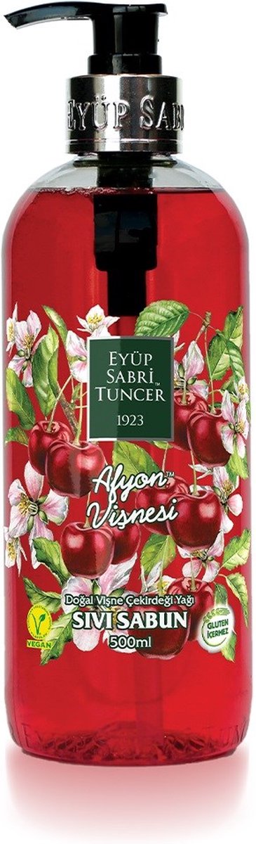 Eyüp Sabri Tuncer – Afyon Zure Kers - 100% Natuurlijke Handzeep met pomp – 500 ML
