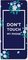 Telefoontasje OPPO Reno 6 Pro Plus 5G Smartphone Hoesje Flowers Blue Don't Touch My Phone