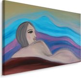 Schilderij - Abstracte Vrouw, 5 maten, Premium Print