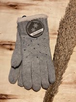 Winter Handschoenen - Dames - Verwarmde - Grijs met Schitterende Sterren