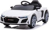 Audi R8 Elektrische Kinderauto/kinder accu auto Wit - lederen zit- EVA wielen - Afstandsbediening - Bluetooth - USB - MP3