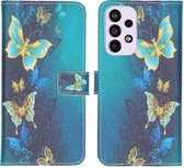 iMoshion Design Softcase Book Case Samsung Galaxy A33 hoesje - Blue Butterfly