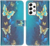 iMoshion Hoesje Geschikt voor Samsung Galaxy A53 Hoesje Met Pasjeshouder - iMoshion Design Softcase Bookcase - Blauw / Blue Butterfly