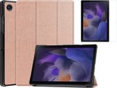 Case2go - Tablet Hoes & Screenprotector geschikt voor Samsung Galaxy Tab A8 (2022 & 2021) - 10.5 inch - Tri-Fold Book Case - Rosé Goud