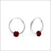 Aramat jewels ® - 925 sterling zilveren kinder oorringen met zirkonia rood