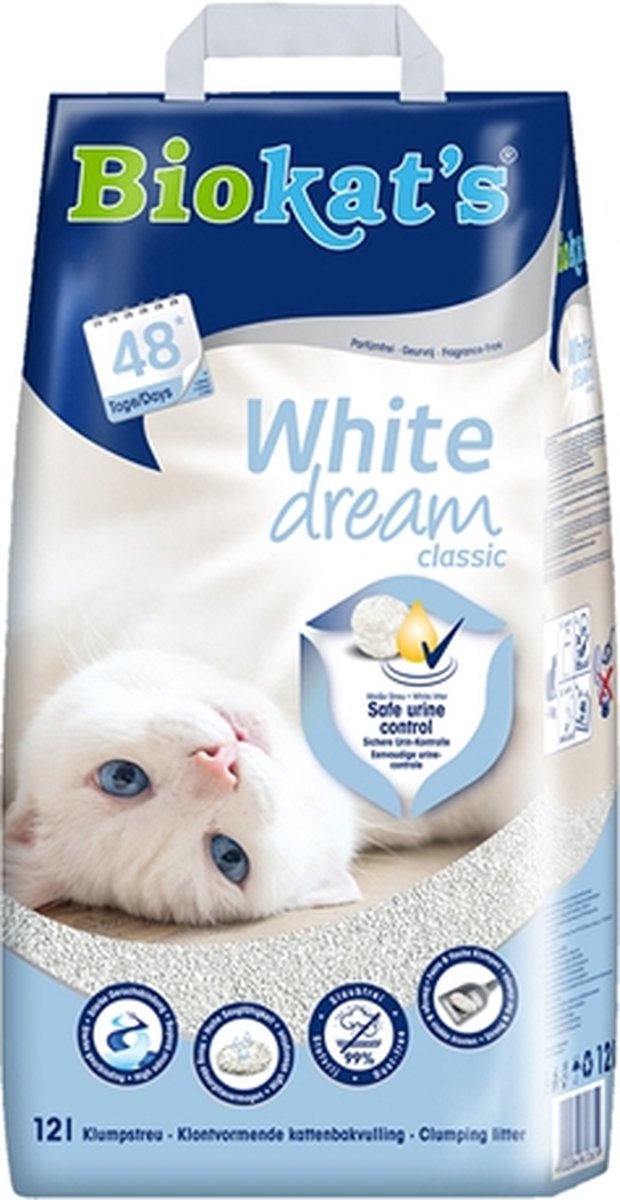 Biokat's White Dream Classic - 12 L - Kattenbakvulling - Klontvormende -  Zonder geur -... | bol.com