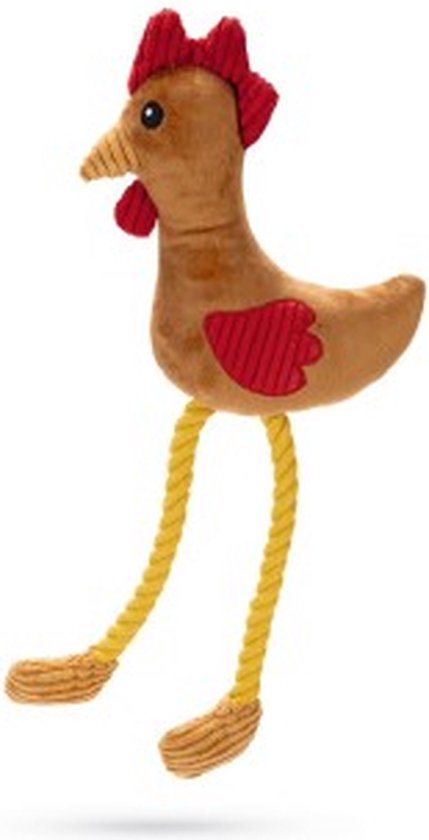 Beeztees Kip Kippi - Hondenspeelgoed - Pluche - Bruin - 42x19,5x6 cm