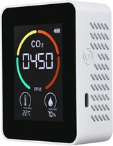 Lavazo® CO2 Meter - Hygrometer Binnen - CO2 Meter Binnen - Hydrometer - CO2 Meter Horeca - Hygrometer - CO Meter - CO2 Monitor - Wit